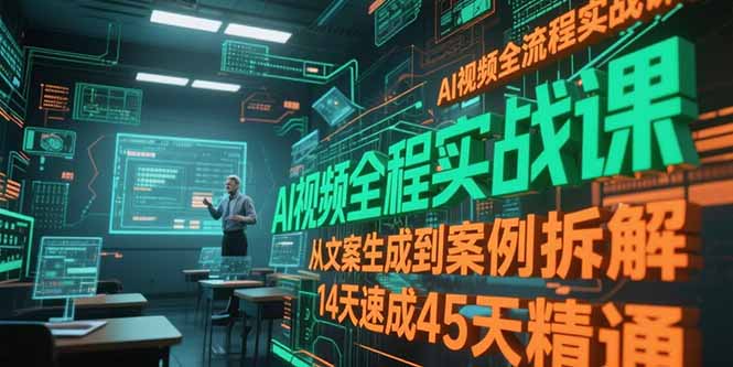 （15172期）AI视频全流程实战课，从文案生成到案例拆解，14天速成45天精通-中创网_专注互联网创业,项目资源整合-心诚资源网