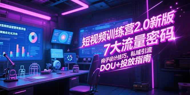 （15255期）短视频训练营2.0新版，7大流量密码/钩子设计技巧/私域引流/DOU+投放指南-中创网_专注互联网创业,项目资源整合-心诚资源网