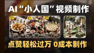 制做AI“小人国”微景观的小视频,关注点赞轻松突破万,0成本费制做-中创网_专注互联网创业,项目资源整合-心诚资源网