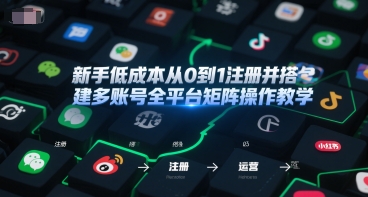 新手低成本从0到1注册并搭建多账号全平台矩阵操作教学，手机号-邮箱-IP-工具-中创网_专注互联网创业,项目资源整合-心诚资源网