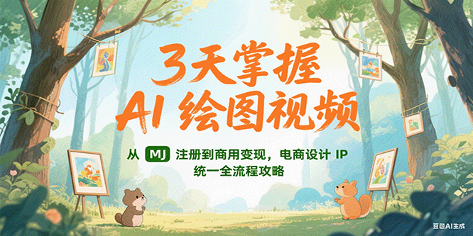 3天掌握AI绘图视频，从MJ 注册到商用变现，电商设计IP统一全流程攻略-中创网_专注互联网创业,项目资源整合-心诚资源网