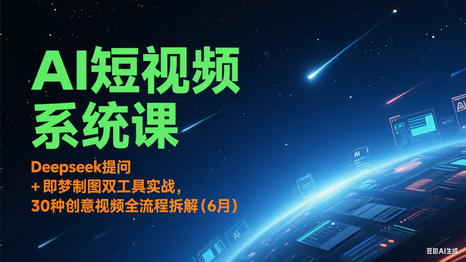 AI短视频系统课：Deepseek提问 + 即梦制图双工具实战，30种创意视频全流程拆解(6月)-中创网_专注互联网创业,项目资源整合-心诚资源网