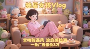 单独账户增粉71W!用AI制做独居女孩Vlog,宫崎骏动漫风格,痊愈感打满,一条广告价格3W-中创网_专注互联网创业,项目资源整合-心诚资源网