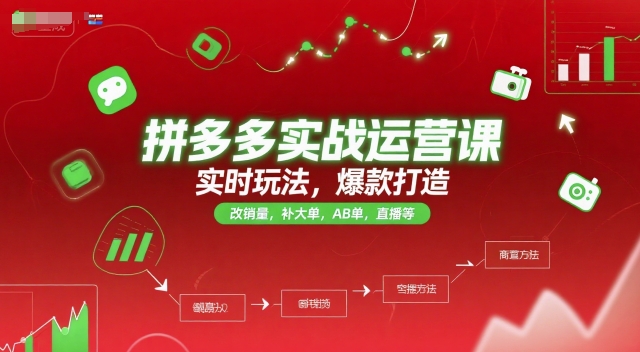 拼多多实战运营课，实时玩法，爆款打造，改销量，补大单，AB单，直播等（更新2025月）-中创网_专注互联网创业,项目资源整合-心诚资源网