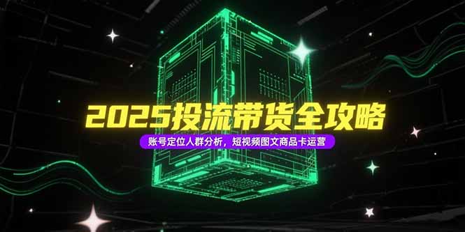 （15233期）2025投流带货全攻略，账号定位人群分析，短视频图文商品卡运营-中创网_专注互联网创业,项目资源整合-心诚资源网