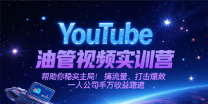 YouTube油管视频实训营,帮助你稳入局、搞流量、打爆款,一人公司千万收益赛道-中创网_专注互联网创业,项目资源整合-心诚资源网