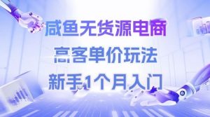 咸鱼无货源电商，高客单价玩法，新手1个月入门-中创网_专注互联网创业,项目资源整合-心诚资源网