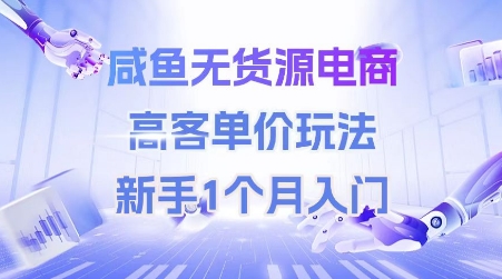 咸鱼无货源电商，高客单价玩法，新手1个月入门-中创网_专注互联网创业,项目资源整合-心诚资源网