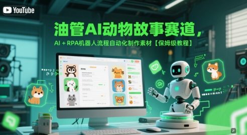 油管AI动物故事赛道，AI+RPA机器人流程自动化制作素材【保姆级教程】-中创网_专注互联网创业,项目资源整合-心诚资源网