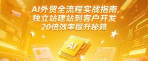 AI外贸全流程实战指南，独立站建站到客户开发，20倍效率提升秘籍(更新6月)-中创网_专注互联网创业,项目资源整合-心诚资源网
