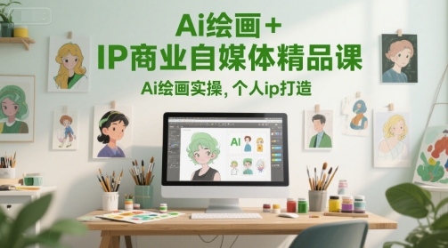 Ai美术绘画 IP商业服务自媒体平台精品课程，Ai美术绘画实际操作，本人ip打造出-中创网_专注互联网创业,项目资源整合-心诚资源网
