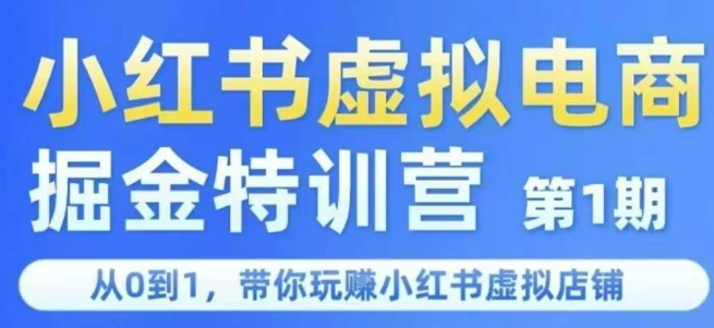 小红书虚拟电商掘金特训营第1期，从0到1，带你玩转小红书虚拟店铺-中创网_专注互联网创业,项目资源整合-心诚资源网