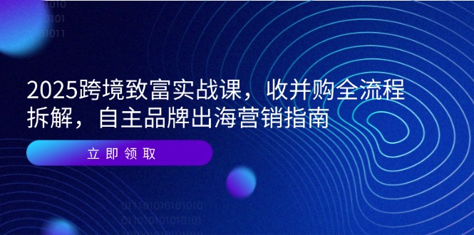 （14975期）2025跨境电商发家致富实战演练课，收并购全过程拆卸，自有品牌出海营销手册-中创网_专注互联网创业,项目资源整合-心诚资源网