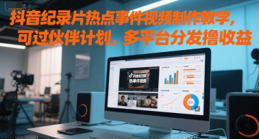 抖音视频纪实片热点新闻事件视频制作教学，能过伙伴计划，多平台分发撸盈利-中创网_专注互联网创业,项目资源整合-心诚资源网