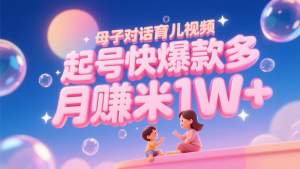AI生成母子对话育儿类视频,起号快爆款多,小白宝妈轻松学,多渠道变现,月赚米1W+-中创网_专注互联网创业,项目资源整合-心诚资源网