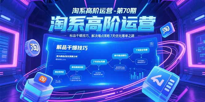 （15307期）淘系高阶运营-第70期，标品干爆技巧，解决难点策略，大佬操盘方法-中创网_专注互联网创业,项目资源整合-心诚资源网