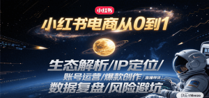 小红书电商从0到1:生态解析/IP定位/ 账号运营/爆款创作/直播带货/数据复盘/风险避坑-中创网_专注互联网创业,项目资源整合-心诚资源网