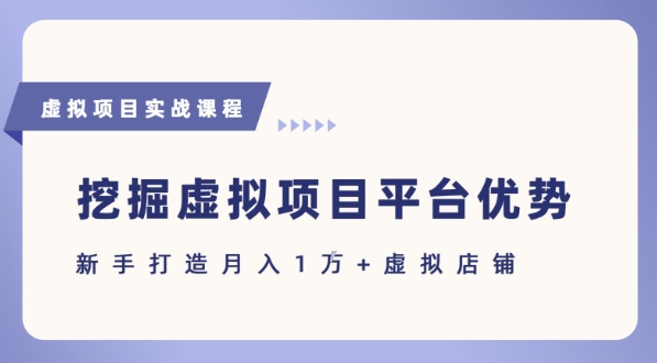抓住虚拟项目各平台优势，新手轻松月入1W+(给出具体建议)-中创网_专注互联网创业,项目资源整合-心诚资源网