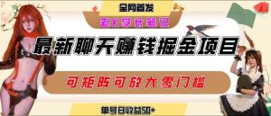 聊天掘金项目,可矩阵起号,适合工作室,个人宝妈,单号日收益50+,零门槛,小白也能轻松上手-中创网_专注互联网创业,项目资源整合-心诚资源网