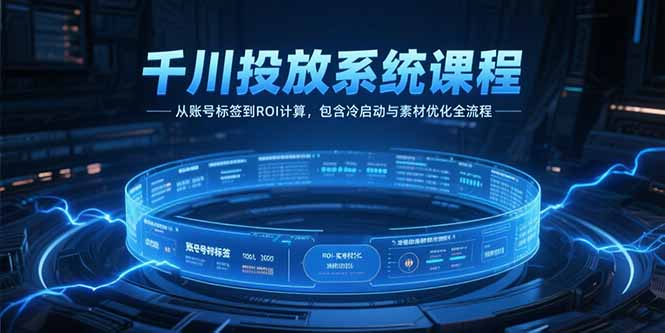 （15263期）千川投放系统课程，从账号标签到ROI计算，包含冷启动与素材优化全流程-中创网_专注互联网创业,项目资源整合-心诚资源网