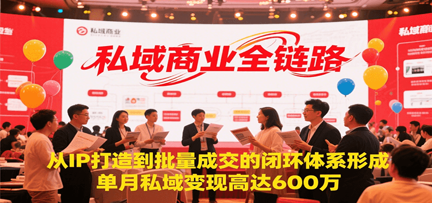 私域商业全链路，从IP打造到批量成交的闭环体系形成，单月私域变现600万-中创网_专注互联网创业,项目资源整合-心诚资源网