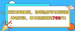 减肥食谱赛道,自带热度可长期运营,养老玩法,单日轻松搞定769-中创网_专注互联网创业,项目资源整合-心诚资源网