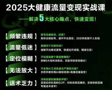 大健康流量全域新增长8.0，三月底线下课视频，大健康万亿蓝海，从类目突围到模式迭代-中创网_专注互联网创业,项目资源整合-心诚资源网