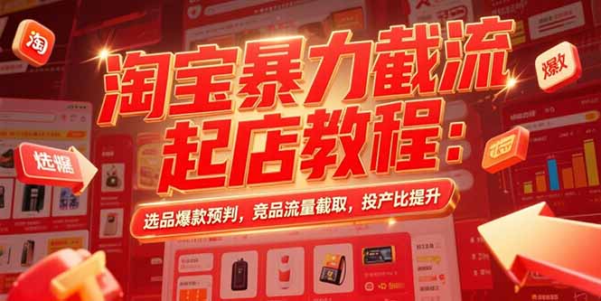 （15468期）淘宝暴力截流起店教程：选品爆款预判，竞品流量截取，投产比提升-中创网_专注互联网创业,项目资源整合-心诚资源网