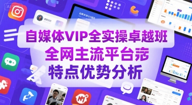 自媒体VIP全实操卓越班，全网主流平台特点优势分析-中创网_专注互联网创业,项目资源整合-心诚资源网