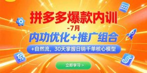 (15402期)拼多多爆款内训-7月 内功优化+推广组合+自然流 30天掌握日销千单核心模型-中创网_专注互联网创业,项目资源整合-心诚资源网