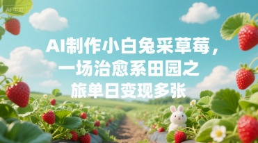 AI制作小白兔采草莓，一场治愈系田园之旅单日变现多张-中创网_专注互联网创业,项目资源整合-心诚资源网