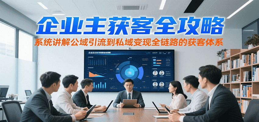 企业主获客全攻略，系统讲解公域引流到私域变现全链路的获客体系-中创网_专注互联网创业,项目资源整合-心诚资源网