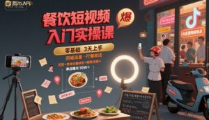 餐饮短视频入门实操课，引爆同城流量，打爆单店-中创网_专注互联网创业,项目资源整合-心诚资源网
