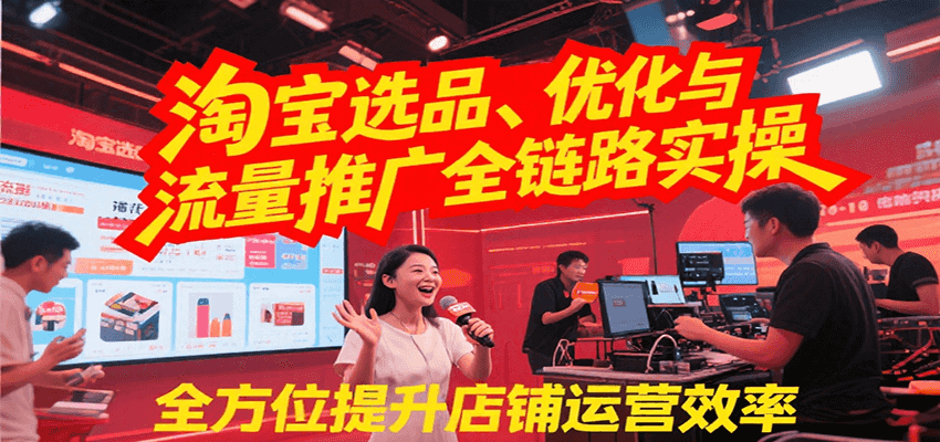 淘宝选品、优化与流量推广全链路实操，全面提升店铺运营效率-中创网_专注互联网创业,项目资源整合-心诚资源网