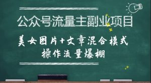 公众号流量主副业项目,美女图片+文章混合模式操作流量爆棚-中创网_专注互联网创业,项目资源整合-心诚资源网