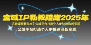 全域IP私教陪跑2025年,这套课程教你在公域平台打造个人IP快速涨粉变现-中创网_专注互联网创业,项目资源整合-心诚资源网