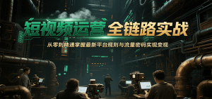 短视频运营全链路实战，从零到精通掌握最新平台规则与流量密码实现变现-中创网_专注互联网创业,项目资源整合-心诚资源网