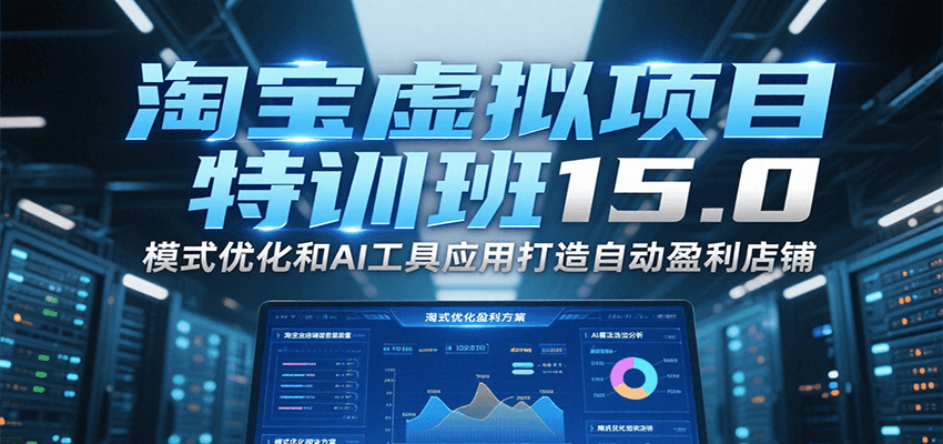 淘宝虚拟项目特训班15.0，模式优化和AI工具应用打造自动盈利店铺-中创网_专注互联网创业,项目资源整合-心诚资源网