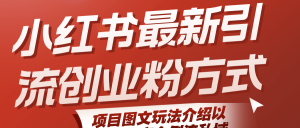 小红书最新引流创业粉方式,项目图文玩法介绍以及如何安全倒流私域-中创网_专注互联网创业,项目资源整合-心诚资源网