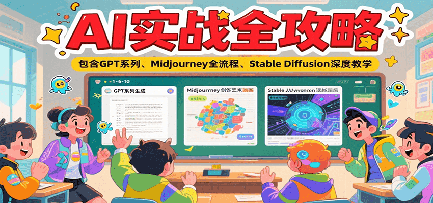 AI实战全攻略，包含GPT系列、Midjourney全流程、Stable Diffusion深度教学-中创网_专注互联网创业,项目资源整合-心诚资源网