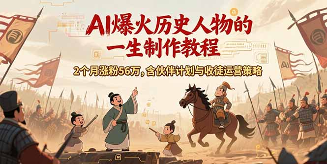 （15336期）AI历史人物赛道课程，2个月涨粉56万，含伙伴计划与收徒运营策略-中创网_专注互联网创业,项目资源整合-心诚资源网