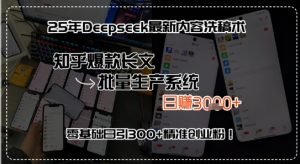 25年Deepseek最新内容洗稿术，知乎爆款长文批量生产系统，零基础日引300+精准创业粉!-中创网_专注互联网创业,项目资源整合-心诚资源网