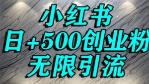 小红书无限引流创业粉，单人操作日引500+精准创业粉-中创网_专注互联网创业,项目资源整合-心诚资源网