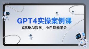 GPT4实操案例课,0基础AI教学,小白都能学会-中创网_专注互联网创业,项目资源整合-心诚资源网