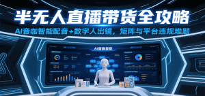 半无人直播带货全攻略：AI音咖智能配音+数字人出镜，解决账号矩阵与平台违规难题-中创网_专注互联网创业,项目资源整合-心诚资源网