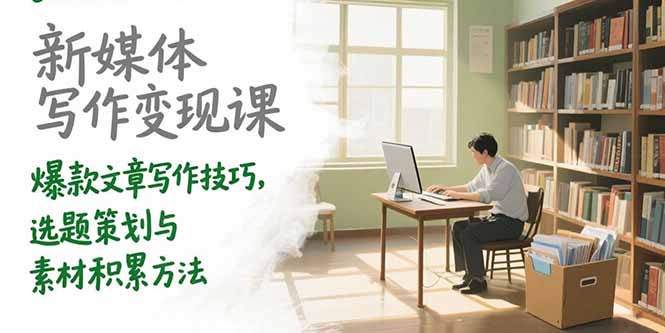 （15345期）新媒体写作变现课，爆款文章写作技巧，选题策划与素材积累方法-中创网_专注互联网创业,项目资源整合-心诚资源网