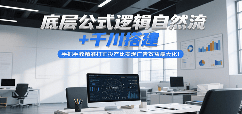底层公式逻辑自然流+千川搭建，手把手教精准打正投产比实现广告效益最大化！-中创网_专注互联网创业,项目资源整合-心诚资源网