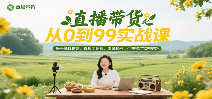 直播带货从0到99实战课，账号基础搭建，直播间运营，流量起号，付费推广完整链路-中创网_专注互联网创业,项目资源整合-心诚资源网