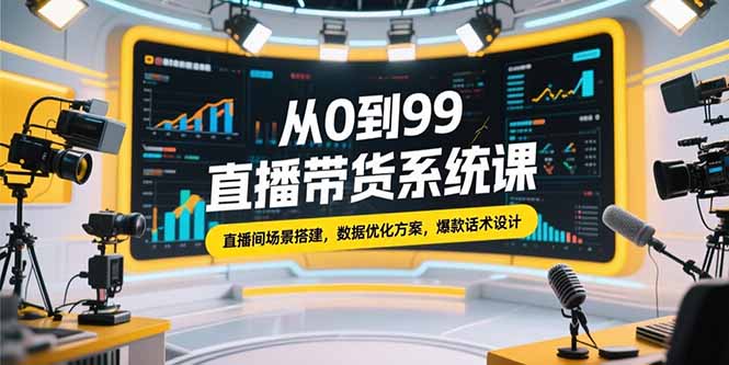 （15362期）从0到99直播带货系统课，直播间场景搭建，数据优化方案，爆款话术设计-中创网_专注互联网创业,项目资源整合-心诚资源网