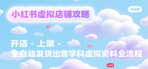 小红书虚拟店铺攻略,开店-上架-全自动发货出售学科虚拟资料完整流程-中创网_专注互联网创业,项目资源整合-心诚资源网